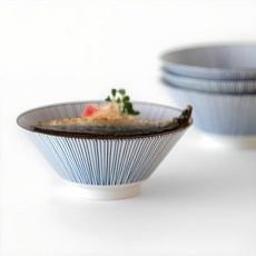 NICOTT HANATOKUSA麵碗 4件組, 藍色條紋, 4個