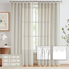 커튼킹 소르르 린넨커튼 민자형거실커튼 비침없는 린넨쉬폰커텐 거실커텐 창문형커튼 여름 중문커튼 화이트 1p/2p