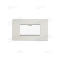 Suzone樹榮 雅典系列三按板螢光開關（附蓋板）, 1個, 一開,大地灰橡