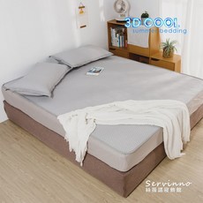 絲薇諾 3D COOL 涼感床包式涼蓆-涼感透氣舒適, 灰色, Q豆涼感布,立體蜂巢透氣墊