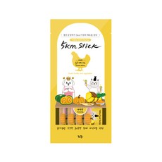 【韓國朝貢】5km stick 犬貓營養蔬果肉泥 - 黃色 擠壓式點心, 1個, 雞胸肉(免疫力)