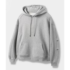 디미트리 블랙 DIMITRI BLACK 크롭선택 ASI 포시즌 에센셜 스웻 후드 티셔츠_멜란지 ABDNTH02MG 338310