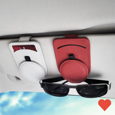 차량용 선글라스클립 선바이저 거치대 안경 걸이, 카드꽂이형 베이지, 1개