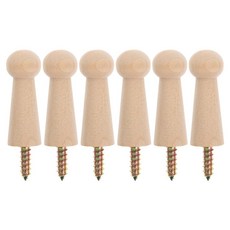 Ifundom 6피스 나무 벽 후크 페그 나무 페그 걸이 도어 타월 행거 단단한 나무 후크 작은 장식 벽걸이 행거, Ifundom 6피스 나무 벽 후크 페그 나무 페그 걸