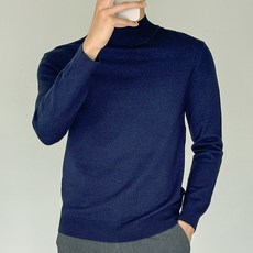 [제시본] 고급 울혼방 반목 니트 하프넥 스웨터 남성 겨울티 남자 울니트 양모 함유