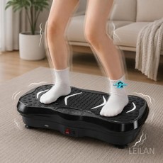 레이란 덜덜이 발지압 자석 진동 머신 홈트 운동기구 발마시지 기계 전신 코어운동, 블랙