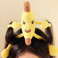 쓸데없는 선물 바나나 머리띠 파티소품 움직이는 킹받는 아이템, 1개