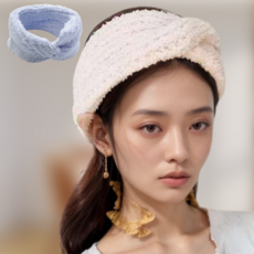 리얼세이지 세안헤어밴드 머리띠, 3개, 스카이블루