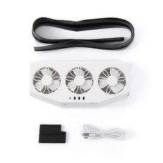 태양광 차량용 환풍기 자동차 솔라 선풍기 팬 환기 태양열 쿨러 블랙 트리플, 검은 색