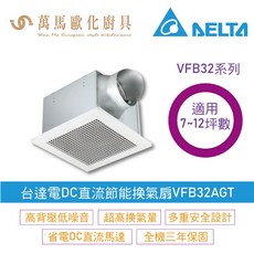 DELTA 台達電 直流換氣扇 VFB32AGT 節能靜音 適用7-12坪