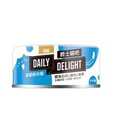 【爵士貓吧 Daily Delight】真愛鮮肉餐主食貓罐(新包裝) 80g 貓罐頭 無膠 易消化, 1個, 鰹+雞+鮭魚x3 &鰹+雞+蛤蜊x3