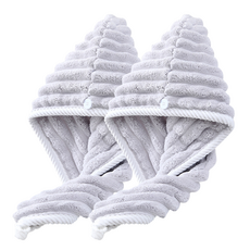 지세 드라이 헤어타월 63 x 43 cm, 1세트, 그레이 2개입