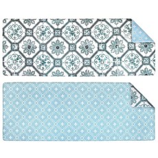 OPUX 피로 방지 주방 바닥 매트 양면 쿠션 메모리 폼 러그 패드 방수 미끄럼 패딩 편안한 스탠딩 매트 사무실 세탁실 가정 81.3 x 43.2cm(32 17인치), 꽃무늬 타일