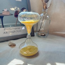 【台現貨速出】淚女王15min金沙沙漏 ins 韓劇沙漏倒轉 現代玻璃製品計時器，精準計時，多場景適用, 15分鐘時尚感沙漏 SS0033, 金色沙