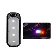 무선 RGB 자동차 도어 웰컴 라이트 LED 장식 무드등 USB 충전 안전 충돌 방지 신호등, 02 Rainbow
