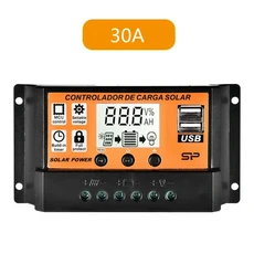 MPPT 태양광 충전 컨트롤러 12V 24V 패널 배터리 30A 60A 100A 듀얼 USB LCD 디스플레이 레귤레이터, 03 30A
