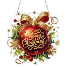 AdVENT 벤트 Wreath 벽걸이 다이아몬드 아트 키트 성인용 DIY 크리스마스 ArtDOT 도트 다이아몬드 페인팅 아트 키트 19 x 19.3cm7.5 x 7.6인치, Dp02413