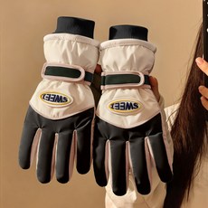 棲野Cheer 機車必備摩托滑雪手套女鼕季保暖騎行加絨加厚全掌觸屏防潑水電動車手套