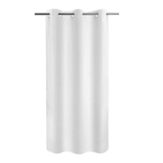 후크 없는 스톨 샤워 커튼 너비 91.4cm(36인치) - 좁은 스톨용 자석이 있는 부드러운 극세사 소형 커튼 방수 원단 및 세탁기 사용 가능 화이트140958