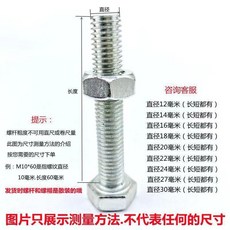 母套裝國標48級外六角全牙螺桿螺帽大全6810121416, 1個, 全絲M8*16毫米 20套, M8