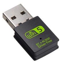 USB 와이파이 블루투스 어댑터 600Mbps 듀얼 밴드 무선 네트워크 외부 리시버 PC 노트북 데스크탑용 와이파, 한개옵션0, 1개