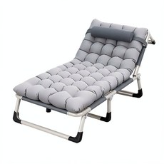 家用午休折疊床單人床, 加寬加粗方管灰加厚珍珠棉墊68*190cm