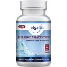ALGALIFE USA 冰島蝦紅素12mg萃取素食軟膠囊, 1個, 50 件