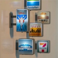 일본 도톤보리 글리코 간판 냉장고 자석 여행 감성 미니 발광 마그넷 인테리어 소품, 로손편의점