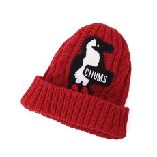 CHUMS 針織毛帽 企鵝刺繡 紅色, 紅