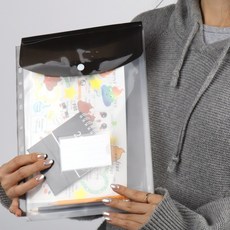 똑딱이속지 포켓파일 A4 블랙 세로형, 1개, 상세페이지 참조