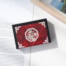 박씨상방 나전칠기 자개 한지 자동필함d 외국인선물 자개함, 팔각매화나비빨강