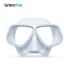breathe 潛水面鏡，舒適貼合，低容積設計，鋼化玻璃鏡片，多色可選, 白銀