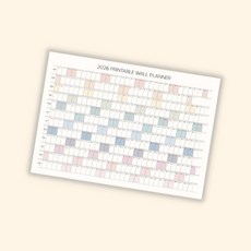 (수담스토어) 벽부형 프로젝트 2026년달력 1년치 한장달력 A1 칼렌다, 줄달력