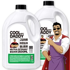 쿨대디 뽀송뽀송 액체세제 체리블라썸향 딥클린 올인원 중성세제, 2개, 2.5L