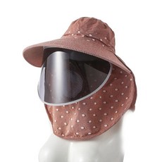 여성용 여름용 넓은챙 자외선차단 햇빛가리개 모자, 성인 56-58cm, 1개, 진카키 + 블랙