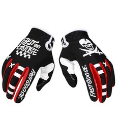 TATACLEA 남성 및 여성용 스컬 풀 핑거 오토바이 장갑 통기성 터치스크린 더트바이크 ATV MTB 모토크로스 레이싱용 184702, 블랙