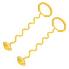 위시월드 LED 발목줄넘기 KC인증 꼬불이형, 옐로우, 2개