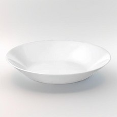 이케아 화이트접시 파스타접시 20cm 강화유리+도일리페이퍼, 화이트, 1개