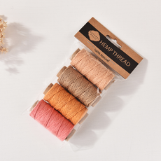 햄프세트 소분 0.8mm 25yard x 4 폴리싱 햄프끈 4개입 세트 팔찌실 빗자루실 빗자루만들기, 1개, 03. Autumn