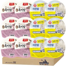 블루존 오뚜기 동원 즉석밥 2종 A (오뚜기 작은밥130g x6+양반 흑미밥130g x6), 130g