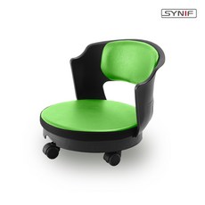 시니프 무빙 쿠션 요추 등받이 청소용 좌식 바퀴의자, 레드, 1개