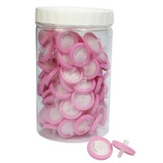 Labfil 주사기 필터 PTFE 소수성 여과 0.45um 마이크론 기공 크기 25mm 멤브레인 직경 랩 디스크 비멸균 100개 팩, 25mm 0.22um, 25mm 0.22um