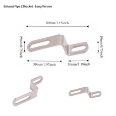배기음튜닝 머플러 1PC 바이크 오토바이 배기 Z 브래킷 확장 커넥터 어댑터 오토바이용 수정 액세서리, [02] 80mm, [01] 중간 파이프