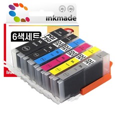 잉크메이드 캐논 PGI-750 CLI-751 대용량 호환 잉크 세트 IX6870 IX6770 IP8770 MX927 MG5470 MG5570 MG5670 MG7170 MG6370, 002. 6색세트, 1개