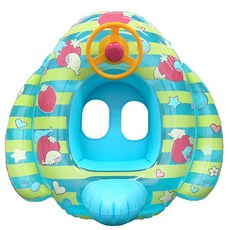 WEKO 29吋兒童草莓海豚座圈(兒童座圈 兒童座船 附拉繩 游泳座圈 兒童造型泳圈/WE-2902), 藍色, 1個