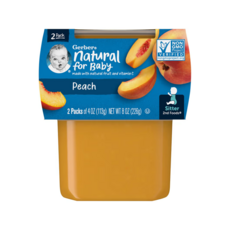 Gerber 내추럴 포 베이비 2nd Foods 복숭아 2팩, 복숭아(Peaches), 226g