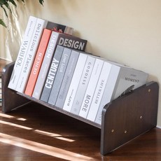 Fox Claw 데스크탑 책장 나무 기울기 책장 책 잡지 레시피 CD 디스플레이용 대나무 책장 거실/사무실/가정용 보관 랙 정리함 (브라운 40.9cm(15.75인치)), Fox Claw 데스크탑 책장, 나무 기울기 책장, 책