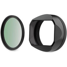Haoge LH-X54B 사각형 금속 렌즈 후드(후지필름 X100VI x100vi X100V 카메라용 49mm 어댑터 링 포함) 블랙, Black Hood-UV Set, 중국