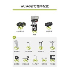 WORX WU560 無刷修邊機, 1套