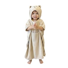 보드라미 후드 비치가운 샤워 목욕 물놀이, 베이지, 1개